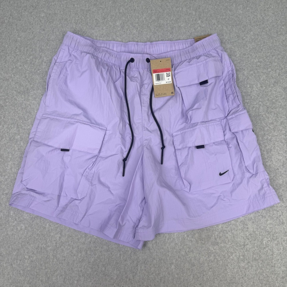Nike Mens Sportswear Cargo Shorts Lilac Purple Loose Fit HJ0677-515 L NWT